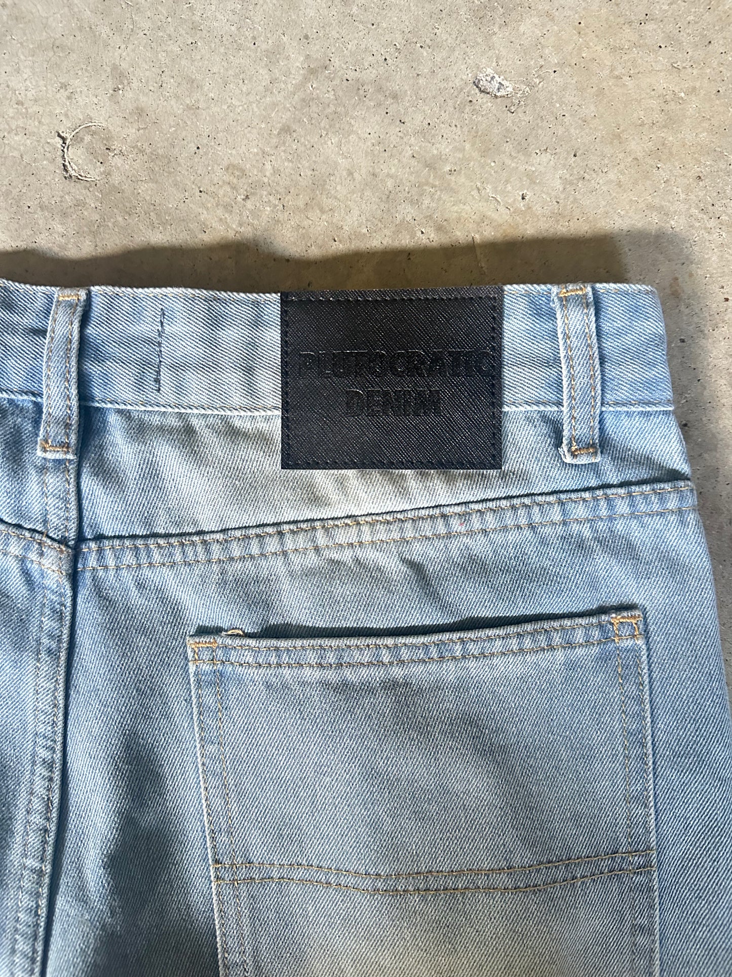 DOUBLE STRIPED JORTS - LIGHT BLUE