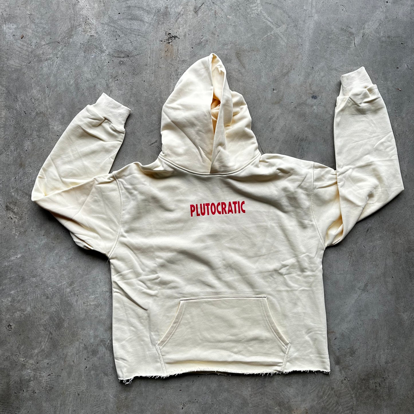 Lack of Money Hoodie (back logo) -cream/red