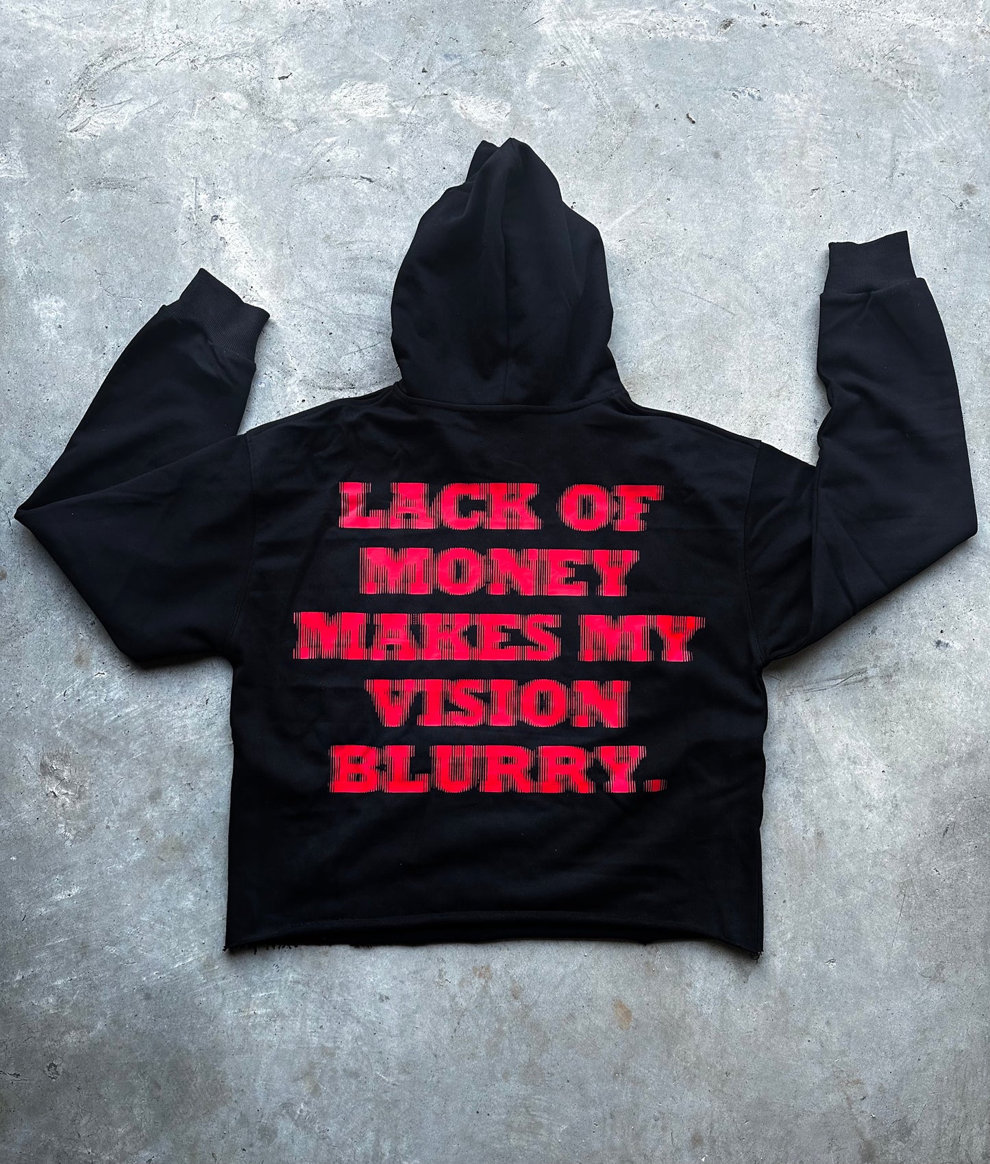 Lack of Money Hoodie (back logo) -black/red
