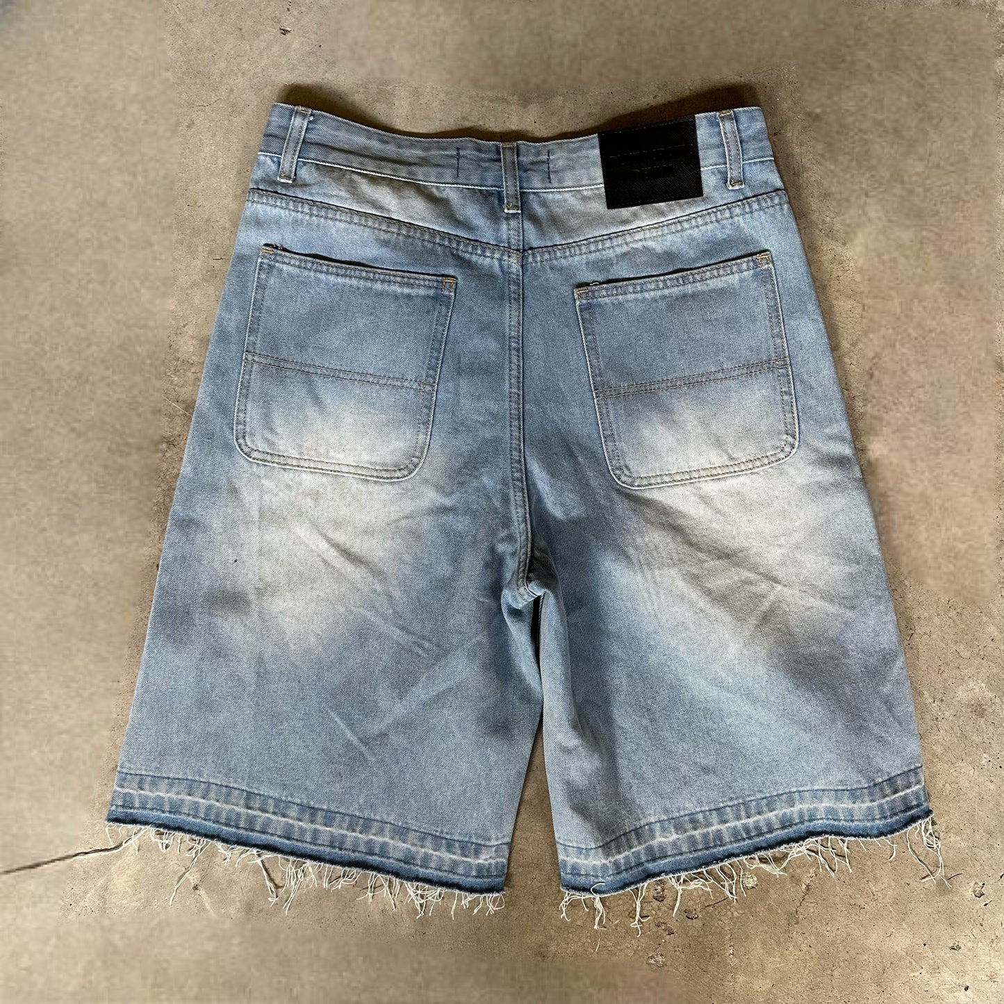 DOUBLE STRIPED JORTS - LIGHT BLUE