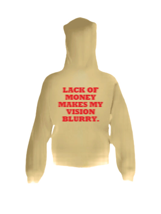 Lack of Money Hoodie -cream/red