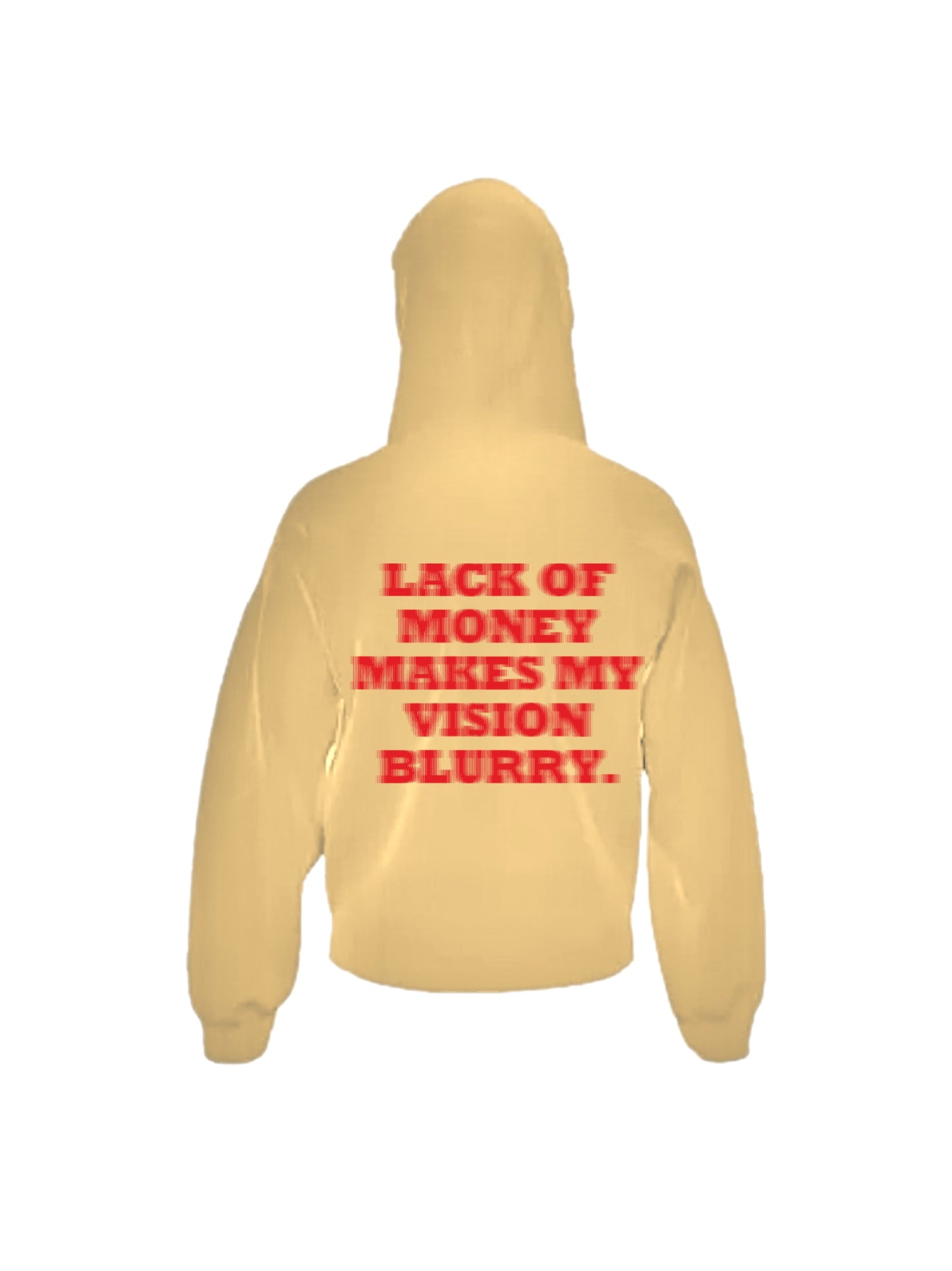 Lack of Money Hoodie (back logo) -cream/red
